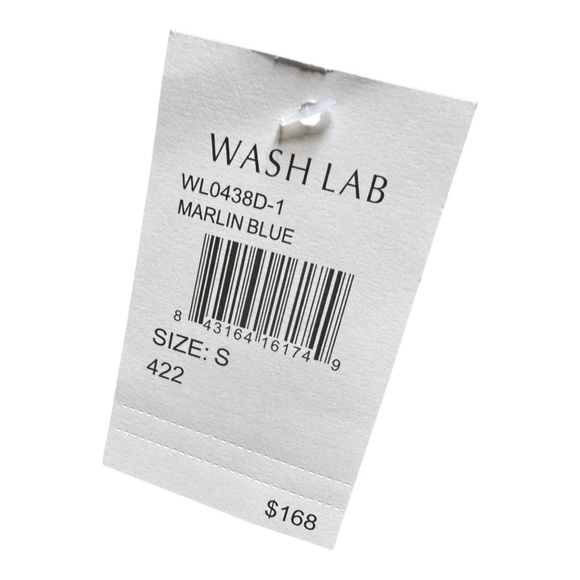 Wash Lab New Classic Blue Denim Long Sleeve Button Up Dress Size Small - Picture 5 of 9